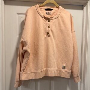 Carhartt Women's Peach Button-Front Crew Sweatshirt